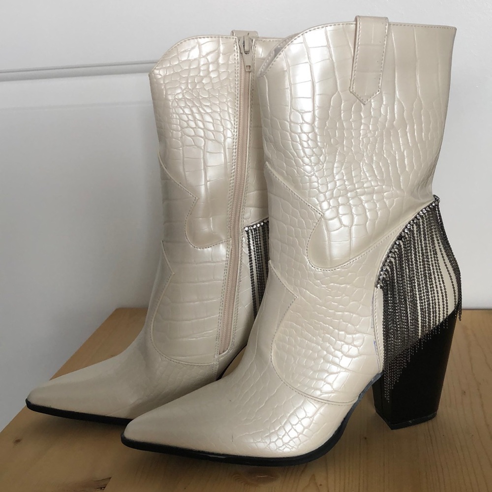 NWT Nasty Gal Rhinestone Cowgirl Boot